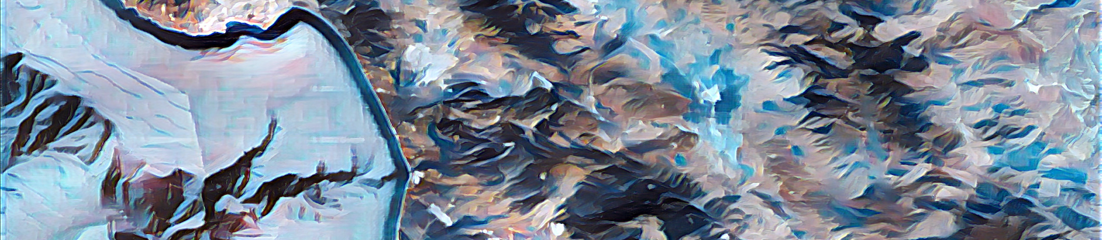 Monterey Bay painting created using a type of artificial intelligence called a Generative Adversarial Network (GAN)